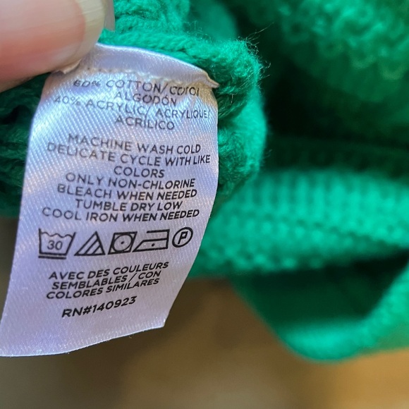 LOFT Textured Green Cardigan Jacket with Gold Buttons - Picture 7 of 8